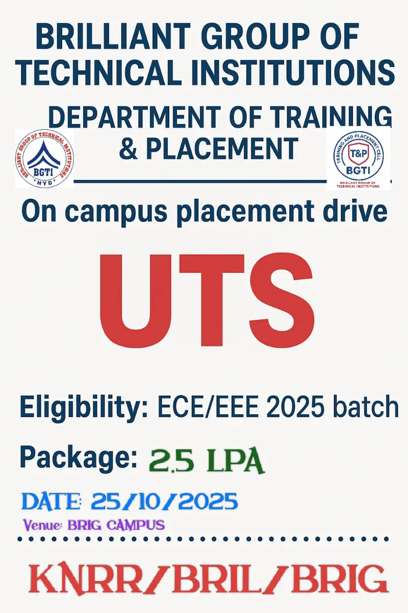 UTS 25-10-2025 – BRIL Campus Drive 2025-26